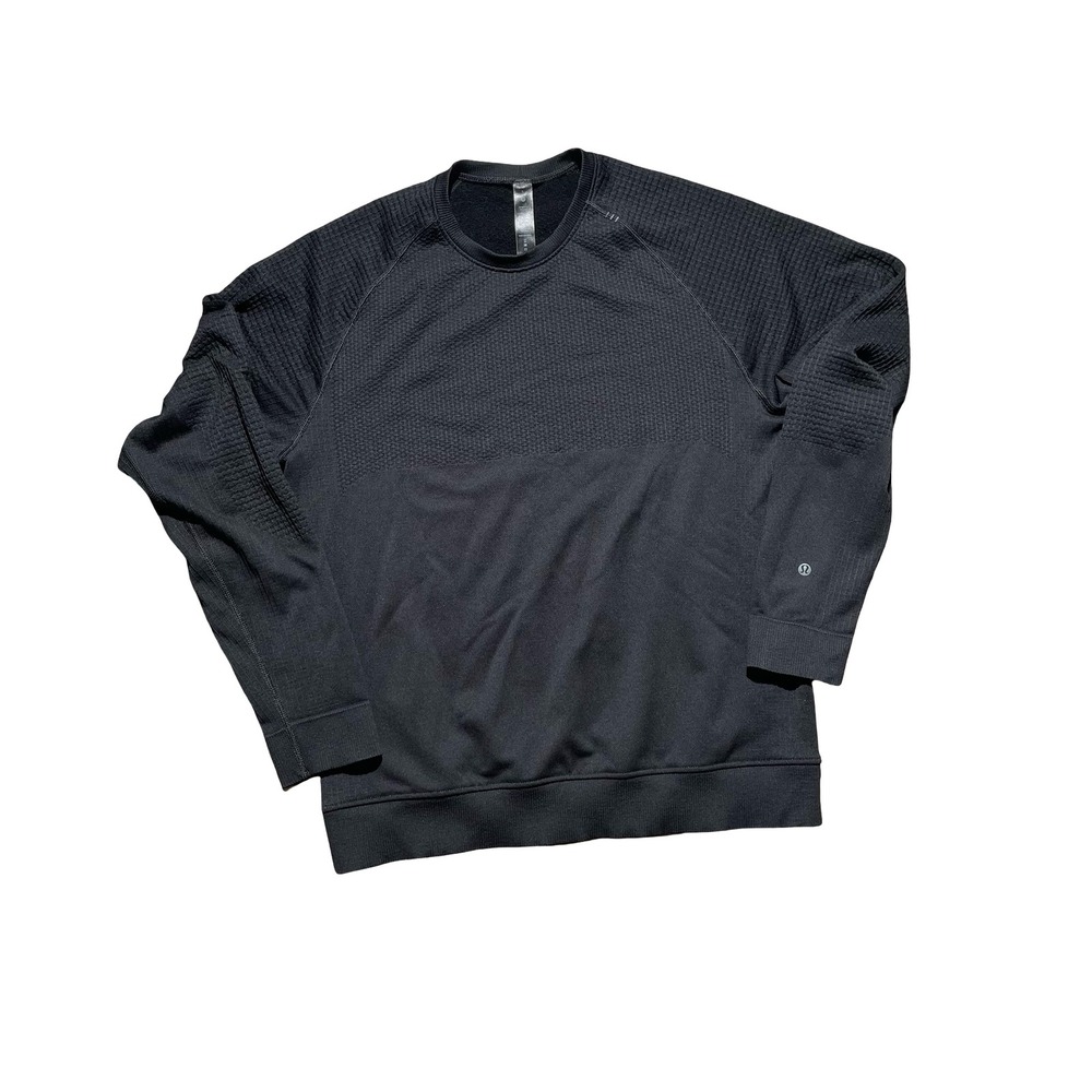 Lululemon Engineered Warmth Crewneck Sweater Black Merino Wool blend  Mens L